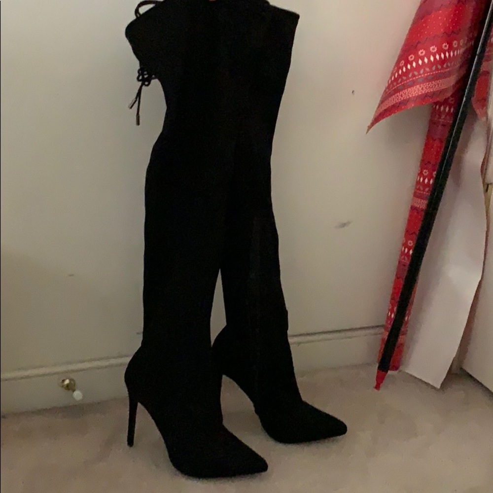 Black Thigh High Heels